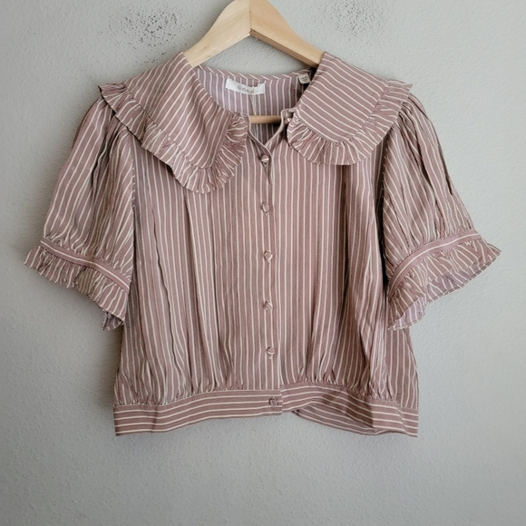 Doen Sparrow Top  in Cream Seafarer Stripe size L NWT - Picture 4 of 11